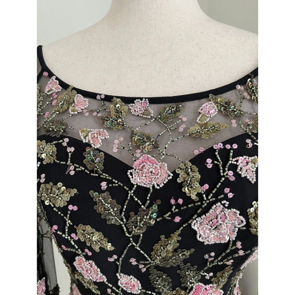 VTG Y2K Beaded Sweetheart Corset with Pink Roses and Fairy Sleeves Sz 6 - Picture 3 of 10